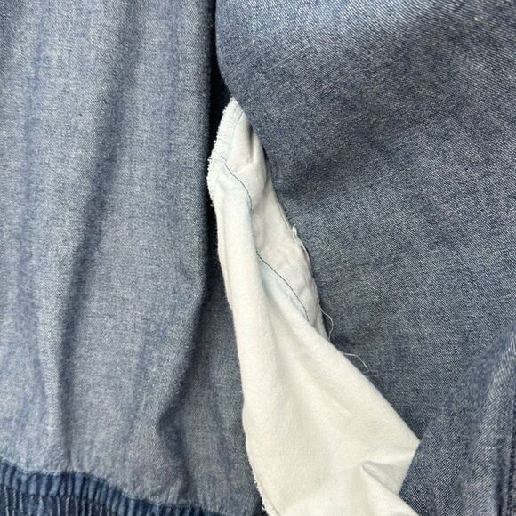 Murelis Vintage Blue Denim Chambray Jacket Womens Medium 80s Y2K Gold Embelished - Picture 10 of 10